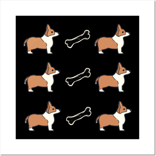 Pembroke Welsh Corgi Dog Breed Pattern Posters and Art